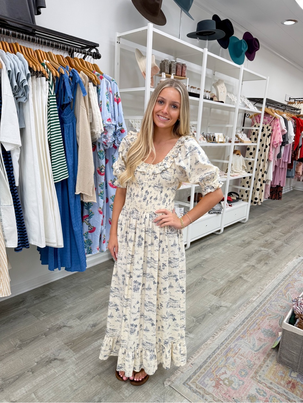 Rylee & Cru Lexi Dress - Ocean Toile